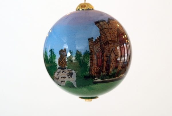 Hand painted glass ornament