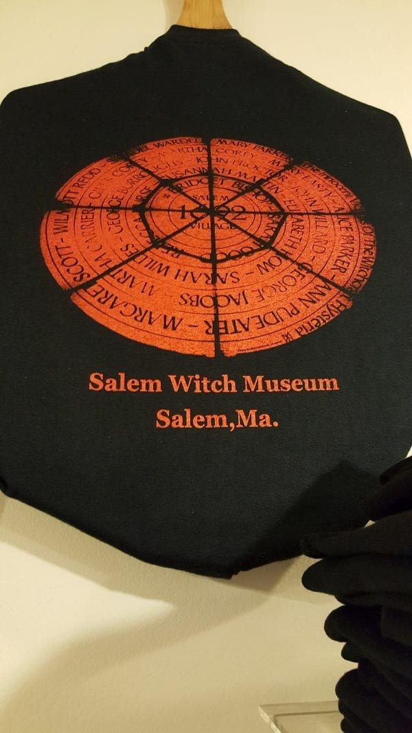 A red circle containing the names of the twenty people executed during the Salem witch trials.