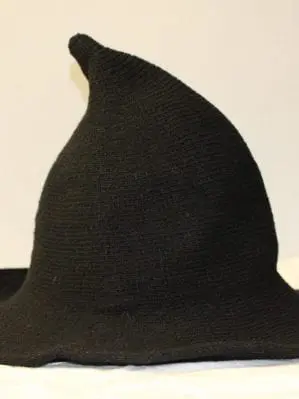 black knit witch hat