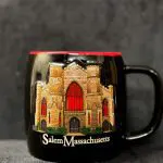 SWM barrel mug front with illustration of building